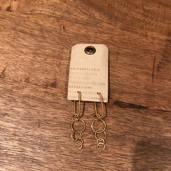 NWT Anthropologie Aretha Linked Hoop Earrings - Picture 2 of 4
